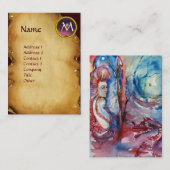 MORGANA EN DRAAK PERKAMENT MONOGRAM Paarse Gem Visitekaartje (Voorkant / Achterkant)