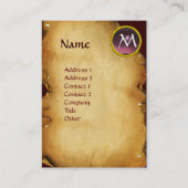 MORGANA EN DRAAK PERKAMENT MONOGRAM Paarse Gem Visitekaartje (Voorkant)