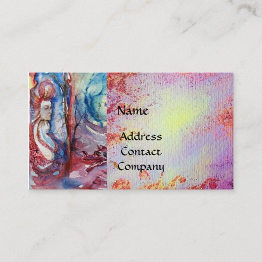 MORGANA EN DRAAK VAN LAKE ,Pink Floral Swirls Visitekaartje (Voorkant)
