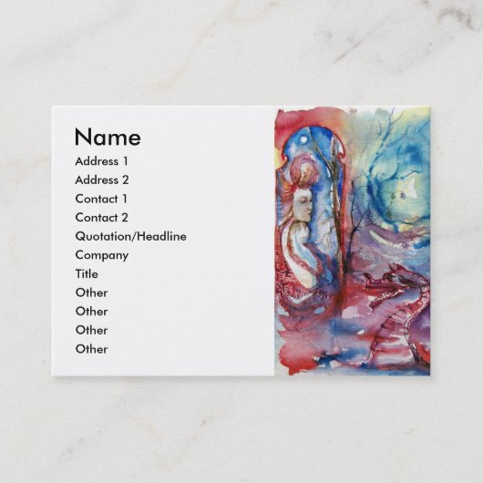 MORGANA EN DRAGON VAN LAKE wit paars blauw rood Visitekaartje (Voorkant)