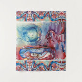 MORGANA Enchantress en Dragon, Pink Blue Fantasy Wandkleed (Voorkant)