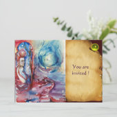 MORGANA Lady en Dragon Parchment Yellow Gem Kaart (Staand voorkant)