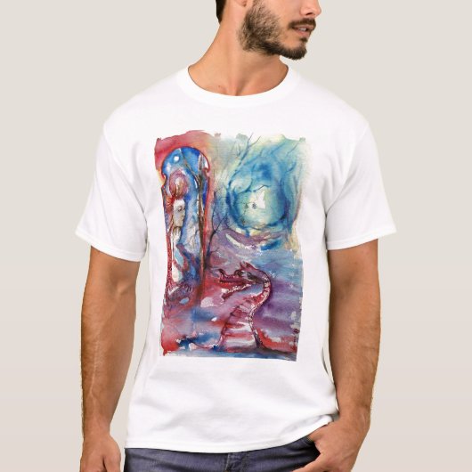 MORGANA LE FAY AND DRAGON OF THE LAKE Waterverf T-shirt (Voorkant)