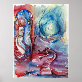 MORGANA / Magie en Mysterie Roze Blauwe Fantasie Poster