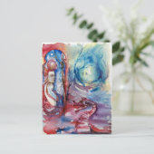 MORGANA / Magie en Mystery , Roze Blauwe Fantastis Briefkaart (Staand voorkant)