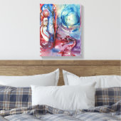 MORGANA / Magie en Mystery , Roze Blauwe Fantastis Canvas Afdruk (Insitu (Slaapkamer))