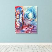 MORGANA / Magie en Mystery , Roze Blauwe Fantastis Canvas Afdruk (Insitu (Houten vloer))