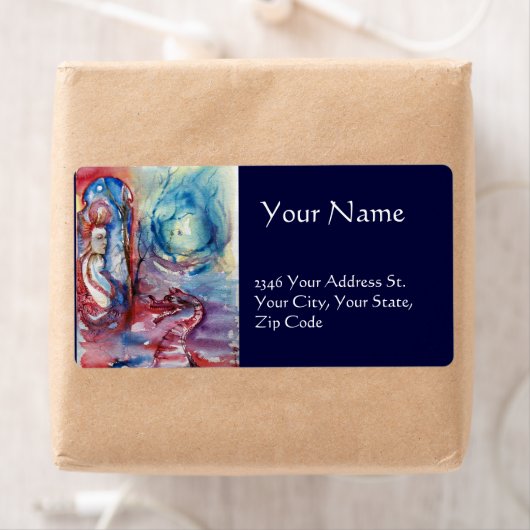 MORGANA / Magie en Mystery , Roze Blauwe Fantastis Etiket (Insitu)