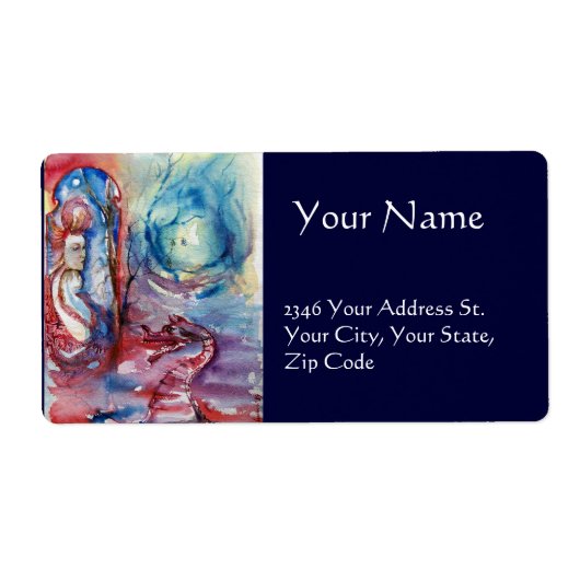 MORGANA / Magie en Mystery , Roze Blauwe Fantastis Etiket (Voorkant)