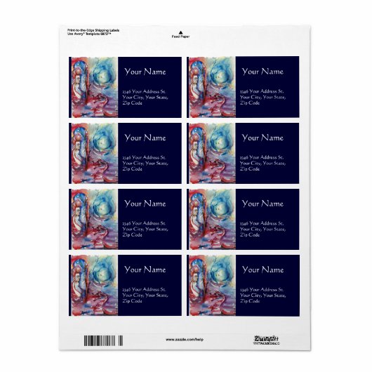 MORGANA / Magie en Mystery , Roze Blauwe Fantastis Etiket (Full Sheet)