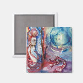 MORGANA / Magie en Mystery , Roze Blauwe Fantastis Magneet (Voorkant / Achterkant)