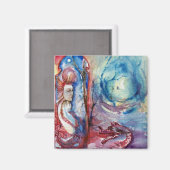 MORGANA / Magie en Mystery , Roze Blauwe Fantastis Magneet (Voorkant / Achterkant)