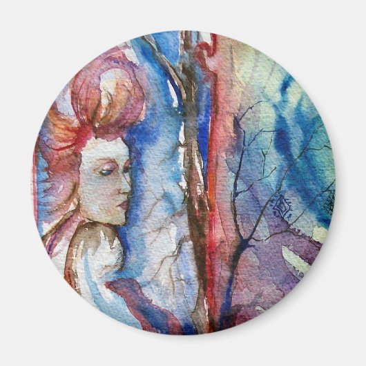 MORGANA / Magie en Mystery , Roze Blauwe Fantastis Magneet (Voorkant)