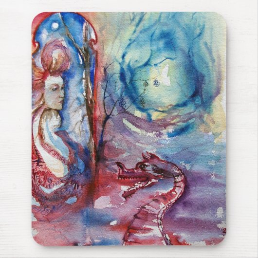 MORGANA / Magie en Mystery , Roze Blauwe Fantastis Muismat (Voorkant)