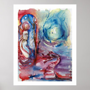 MORGANA / Magie en Mystery , Roze Blauwe Fantastis Poster