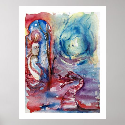 MORGANA / Magie en Mystery , Roze Blauwe Fantastis Poster (Voorkant)