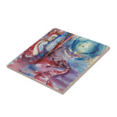 MORGANA / Magie en Mystery , Roze Blauwe Fantastis Tegeltje (Zijkant)