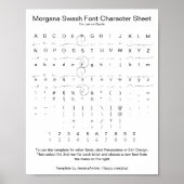 Morgana Swash Font Chararacter Reference Poster (Voorkant)