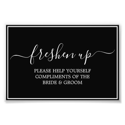 "Morgana Wedding Suite" Freshen Up- Bathroom Sign Foto Afdruk (Voorkant)