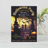 Morgana's Mansion Halloween Custom Invite Kaart (Staand voorkant)
