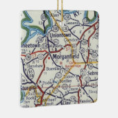 Morganfield KY Map Keramisch Ornament (Rechts)