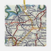 Morganfield KY Map Keramisch Ornament (Voorkant)