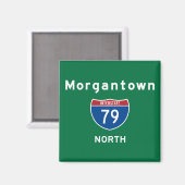 Morgantown 79 magneet (Voorkant / Achterkant)