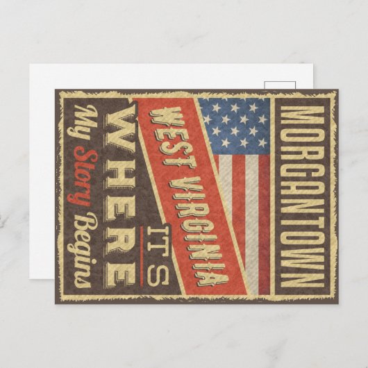 Morgantown West Virginia Briefkaart (Voorkant / Achterkant)