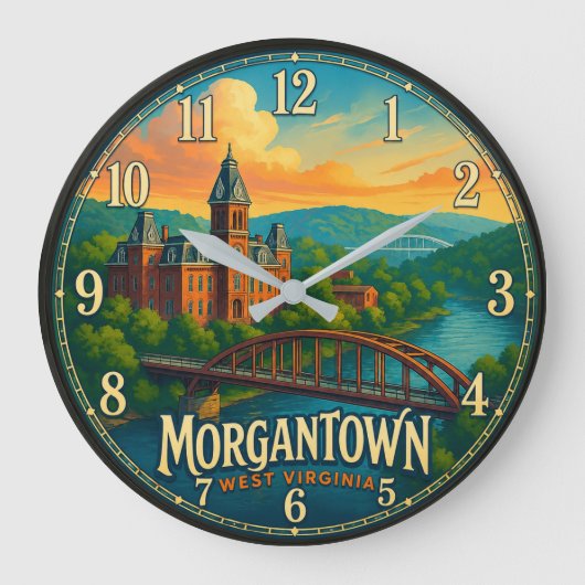 Morgantown West Virginia Grote Klok (Voorkant)