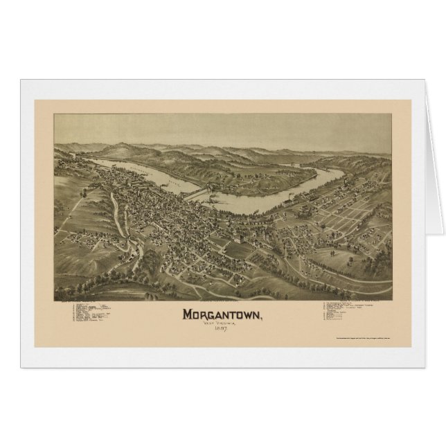 Morgantown, WV Panoramic Map - 1897 (Voorkant Horizontaal)