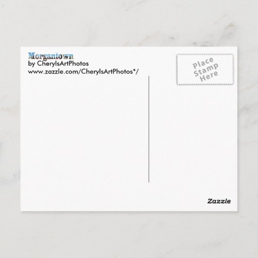 Morgantown WV Skyline Word Knipsel Briefkaarten (Achterkant)