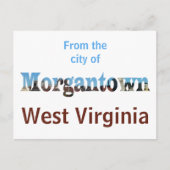 Morgantown WV Skyline Word Knipsel Briefkaarten (Voorkant)