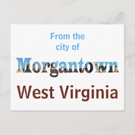 Morgantown WV Skyline Word Knipsel Briefkaarten