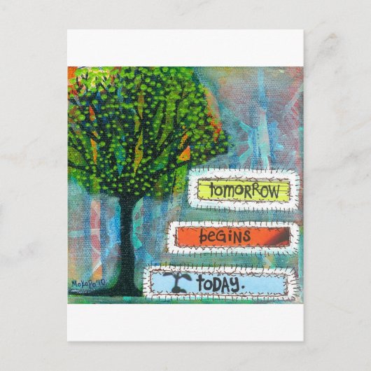 Morgen begint vandaag briefkaart (Voorkant)