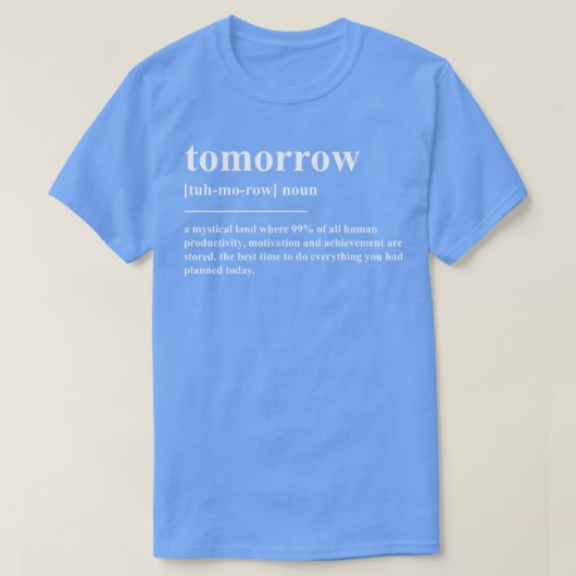 Morgen Definitie T-shirt (Design voorkant)