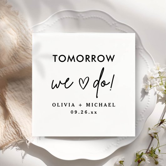 Morgen doen we een repetitie van het diner Napkins Servet