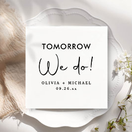 Morgen doen we een repetitie van het diner Napkins Servet