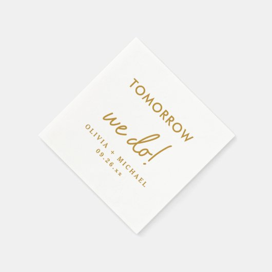 Morgen doen we een repetitie van het diner Napkins Servet (Hoek)