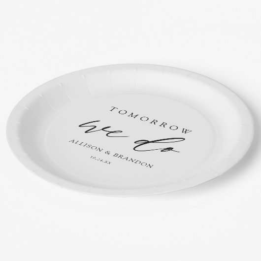 Morgen Doen We Elegante Oefenavondmaal Papieren Bordje (Gekanteld)