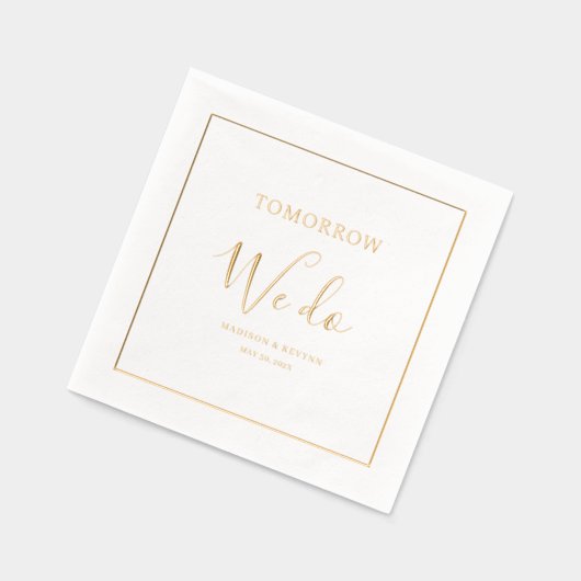 Morgen doen we het minimaal en chique | Bruiloft Folie Servetten (Links)