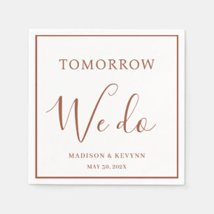 Morgen doen we het minimaal en chique bruiloftss servet