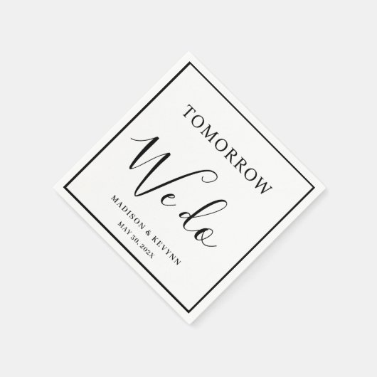 Morgen doen we het minimaal en chique | bruiloftss servet (Hoek)