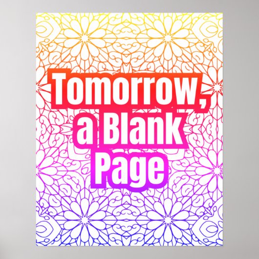 Morgen, een blanco pagina - Abstracte patroonkleur Poster (Voorkant)