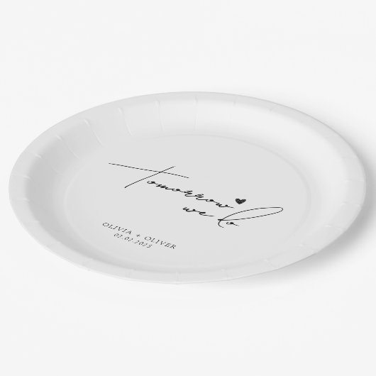 Morgen gaan we repeteren papieren bordje (Gekanteld)