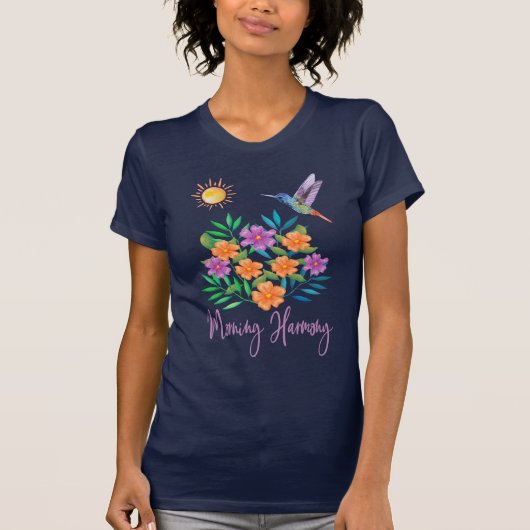 MORGEN HARMONIE HUMMINGBIRD FLORAAL T-SHIRT (Voorkant)