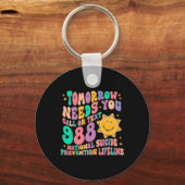 Morgen hebt u tekst 988 nodig, nationale zelfmoord sleutelhanger (Achterkant)