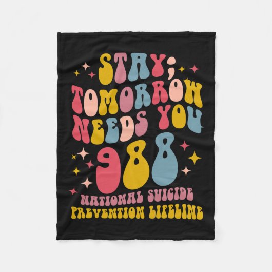 Morgen heeft u 988 Mental Health Awareness nodig Fleece Deken (Voorkant)