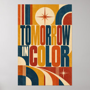 Morgen in kleur Vet Retro Geometrische Typografie Poster