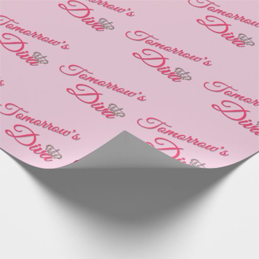 Morgen is Diva Pink Cadeaupapier (Hoek)