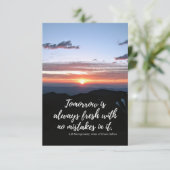 Morgen is het altijd een verse notitiekaart (Staand voorkant)